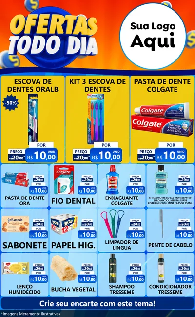 Modelo de Encarte para Encarte Grande com o tema Ofertas Todo Dia para Higiene Pessoal