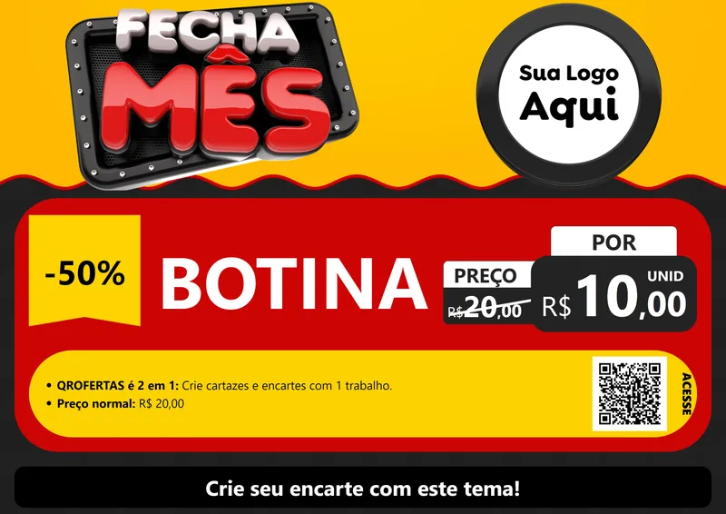 Modelo de Cartaz para Cartaz A4 Horizontal com o tema Fecha Mês para Agropecuária