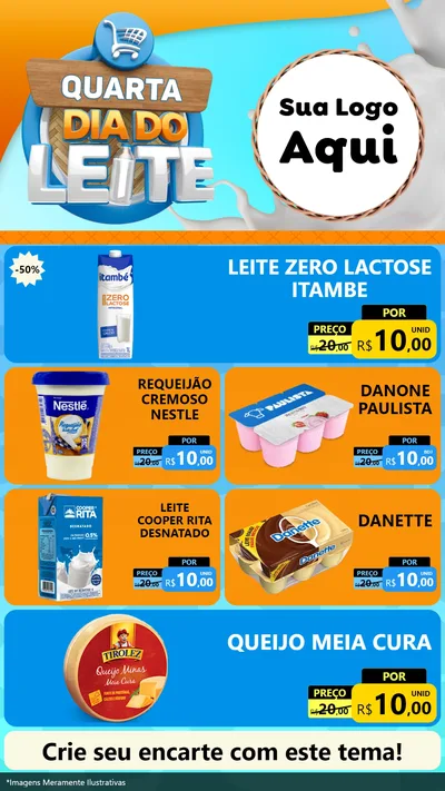 Modelo de TV para TV Vertical com o tema Quarta Dia do Leite para Frios e Laticínios