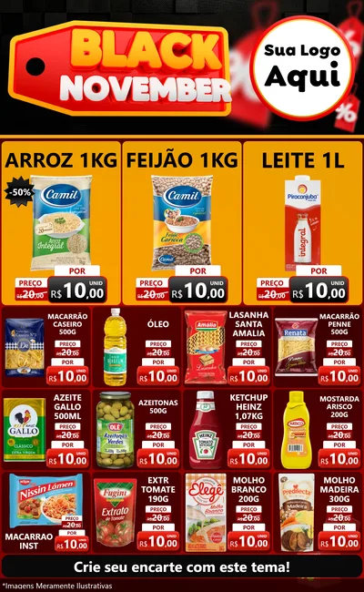 Modelo de Encarte para Encarte Grande com o tema Black November para Supermercado