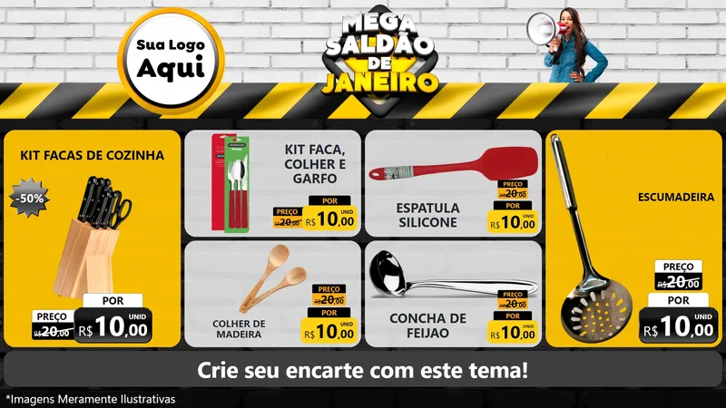 Modelo de TV para TV Horizontal com o tema Mega Saldão de Janeiro para Utilidades Domésticas