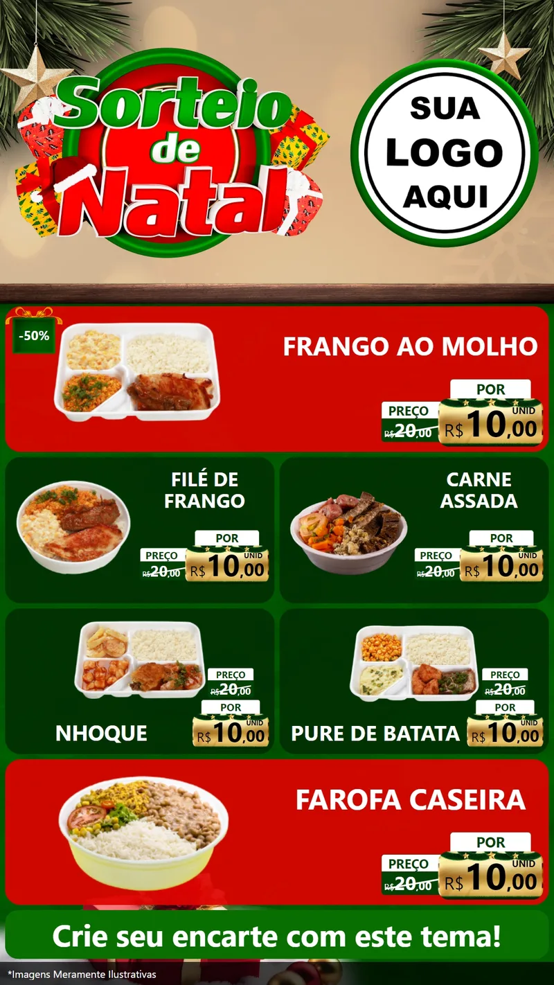 Modelo de TV para TV Vertical com o tema Sorteio de Natal para Restaurante