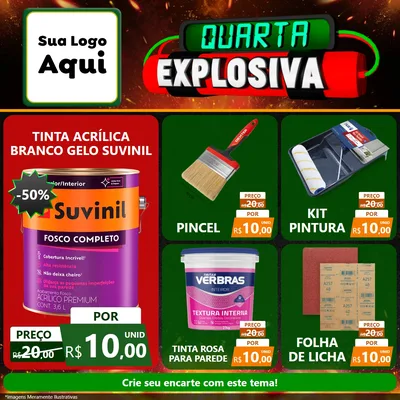 Modelo de Rede Social para Feed Facebook com o tema Quarta Explosiva para Tintas e Ferramentas