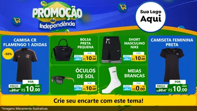 Modelo de TV para TV Horizontal com o tema Promoção da Independência para Roupas e acessórios