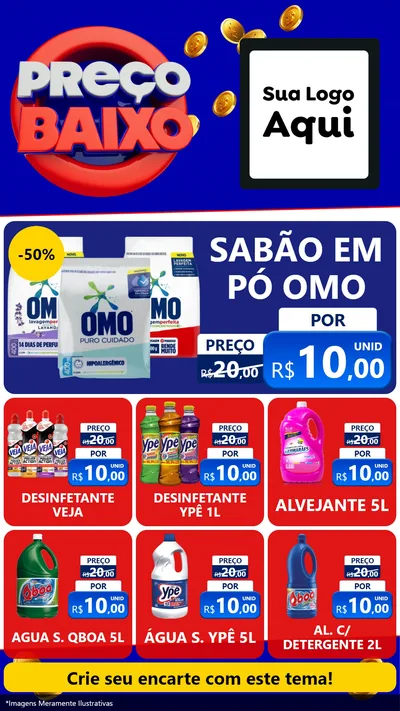 Modelo de Rede Social para Stories com o tema Preço Baixo para Produtos de Limpeza