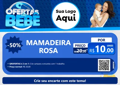 Modelo de Cartaz para Cartaz A4 Horizontal com o tema Ofertas do Bebê para Bebês