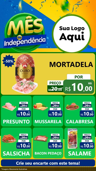 Modelo de Rede Social para Stories com o tema Mês da Independência para Frios e Laticínios