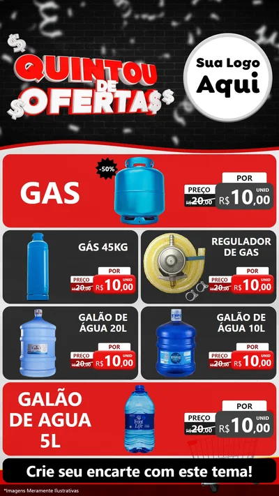 Modelo de TV para TV Vertical com o tema Quintou de Ofertas para Água e gás