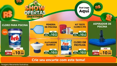 Modelo de TV para TV Horizontal com o tema Show de Ofertas Imbatíveis para Produtos para Piscina