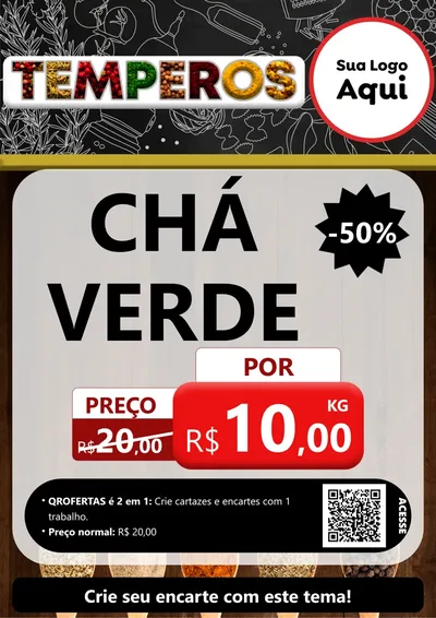Modelo de Cartaz para Cartaz A4 Vertical com o tema Temperos para Produtos Naturais