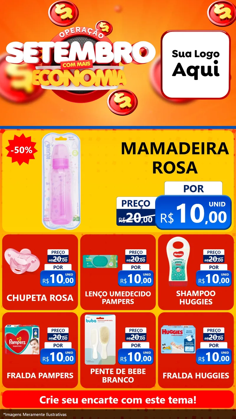 Modelo de Rede Social para Stories com o tema Operação Setembro Com Muita Economia para Bebês