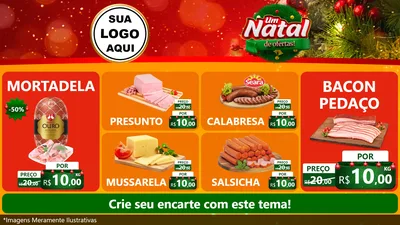 Modelo de TV para TV Horizontal com o tema Um Natal de Ofertas para Frios e Laticínios
