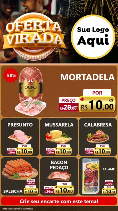 Modelo de Rede Social para Stories com o tema Oferta da Virada para Frios e Laticínios