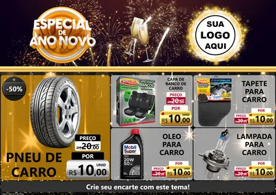 Modelo de Encarte para Encarte A4 Horizontal com o tema Especial de Ano Novo para Auto peças
