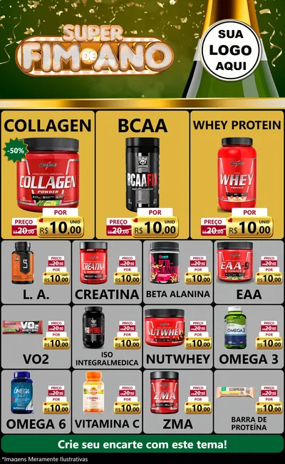 Modelo de Encarte para Encarte Grande com o tema Super Fim de Ano para Suplementos alimentares