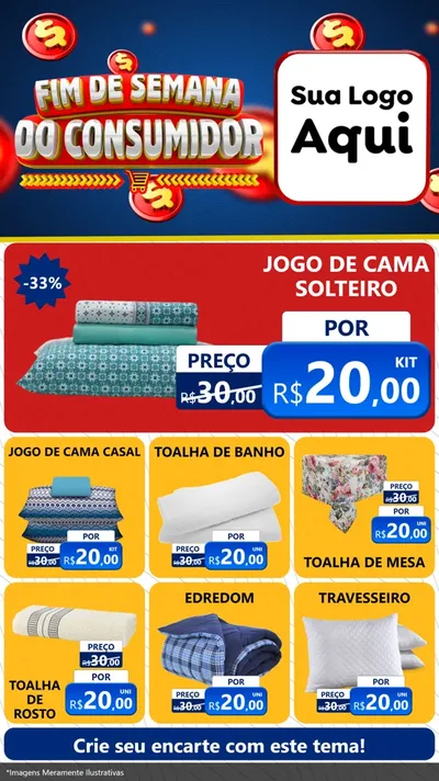 Modelo de Rede Social para Stories com o tema Fim de Semana do Consumidor para Cama, Mesa e Banho