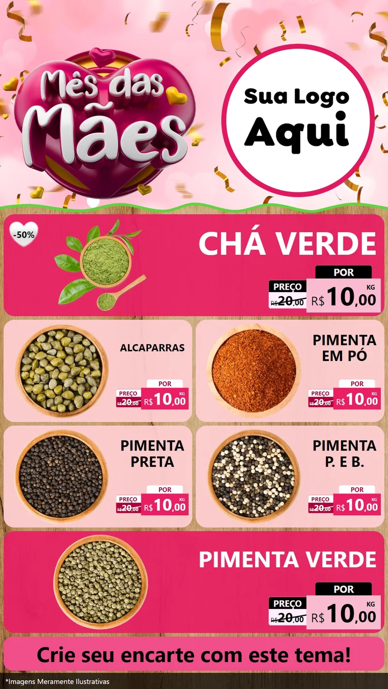 Modelo de TV para TV Vertical com o tema Mês das Mães para Produtos Naturais