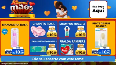 Modelo de TV para TV Horizontal com o tema Mês das Mães para Bebês