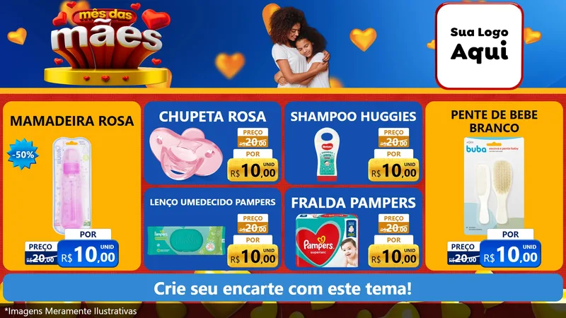 Modelo de TV para TV Horizontal com o tema Mês das Mães para Bebês