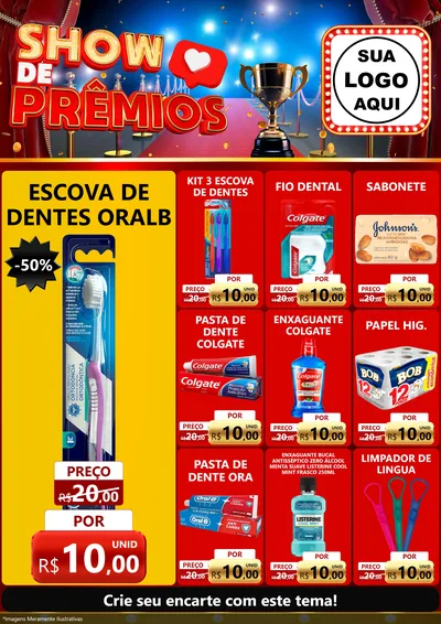 Modelo de Encarte para Encarte A4 Vertical com o tema Show de Prêmios para Higiene Pessoal