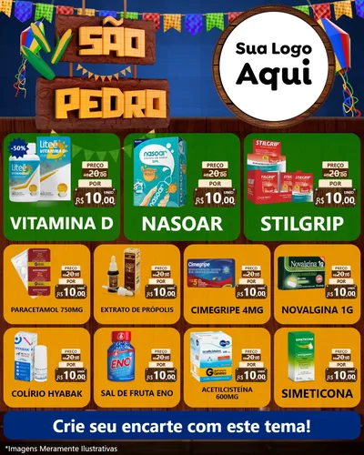 Modelo de Rede Social para Feed Instagram com o tema São Pedro para Farmácia