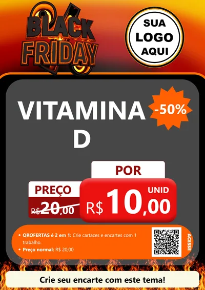 Modelo de Cartaz para Cartaz A4 Vertical com o tema Black Friday para Farmácia