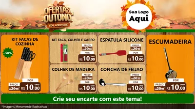 Modelo de TV para TV Horizontal com o tema Ofertas de Outono - Vem, Aproveite! para Utilidades Domésticas