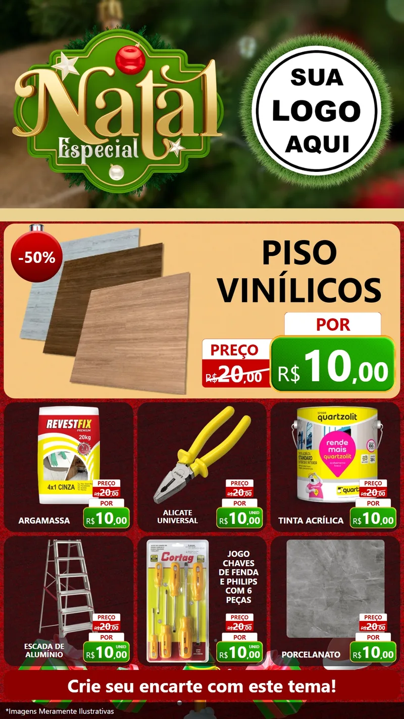 Modelo de Rede Social para Stories com o tema Natal Especial para Material para Construção