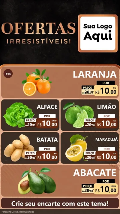 Modelo de TV para TV Vertical com o tema Ofertas Irresistíveis! para Hortifrúti
