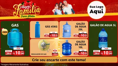Modelo de TV para TV Horizontal com o tema Alegria em Família Super Ofertas - Natal para Água e gás