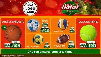 Modelo de TV para TV Horizontal com o tema Um Natal de Ofertas para Artigos Esportivos