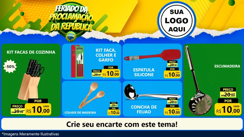 Modelo de TV para TV Horizontal com o tema Feriado da Proclamação da República para Utilidades Domésticas