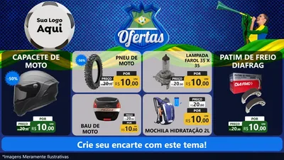 Modelo de TV para TV Horizontal com o tema Ofertas (Futebol) para Moto peças