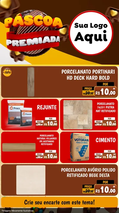 Modelo de TV para TV Vertical com o tema Páscoa Premiada para Pisos e revestimentos