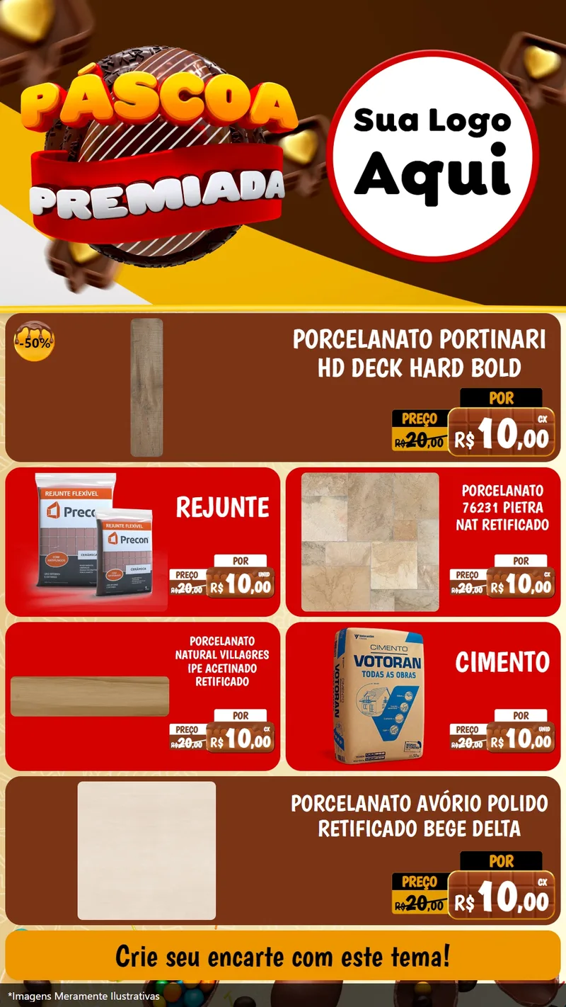 Modelo de TV para TV Vertical com o tema Páscoa Premiada para Pisos e revestimentos