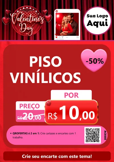 Modelo de Cartaz para Cartaz A4 Vertical com o tema Valentine's Day para Material para Construção
