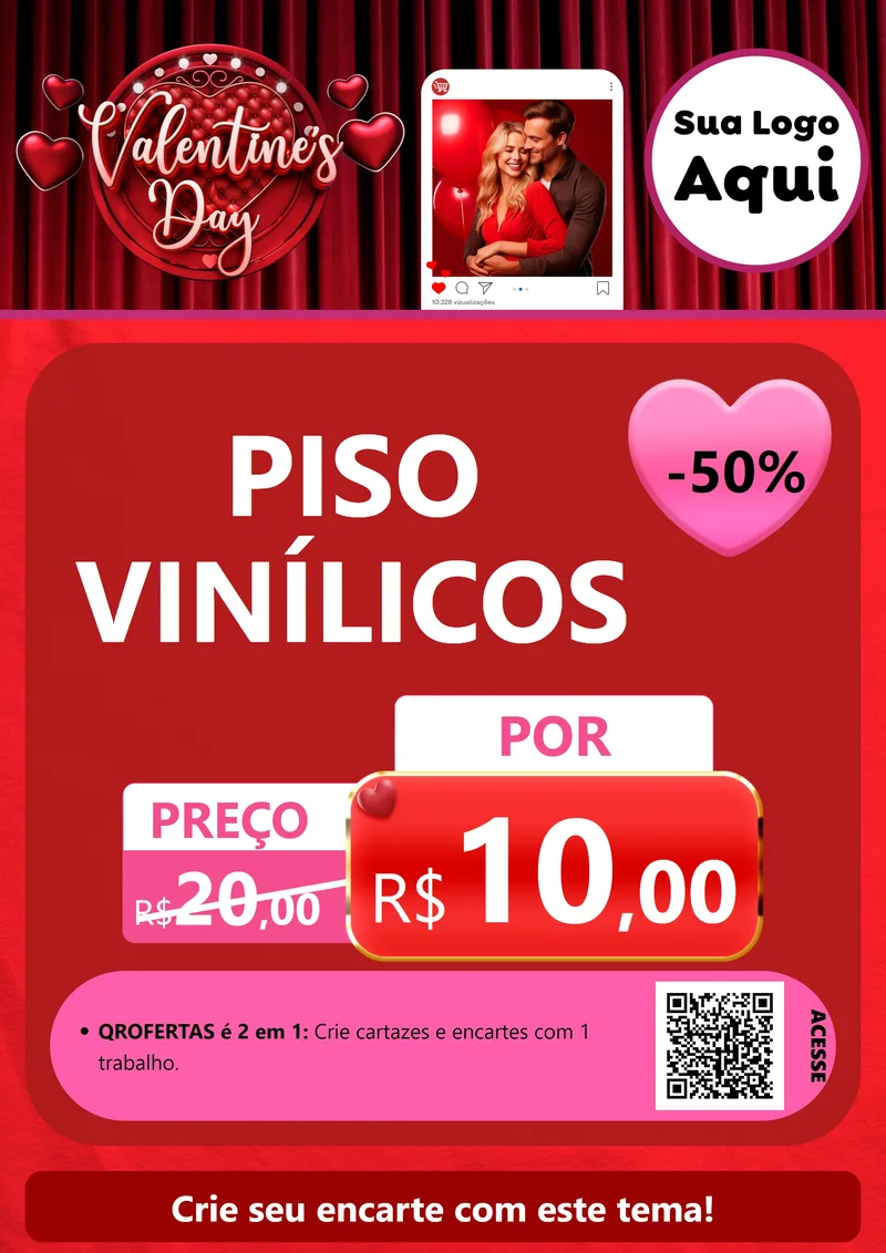 Modelo de Cartaz para Cartaz A4 Vertical com o tema Valentine's Day para Material para Construção