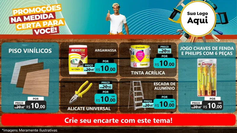 Modelo de TV para TV Horizontal com o tema Promoções na Medida Certa Para Você para Material para Construção