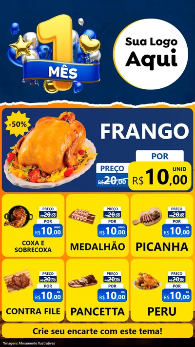 Modelo de Rede Social para Stories com o tema Um Mês de Aniversário para Assados