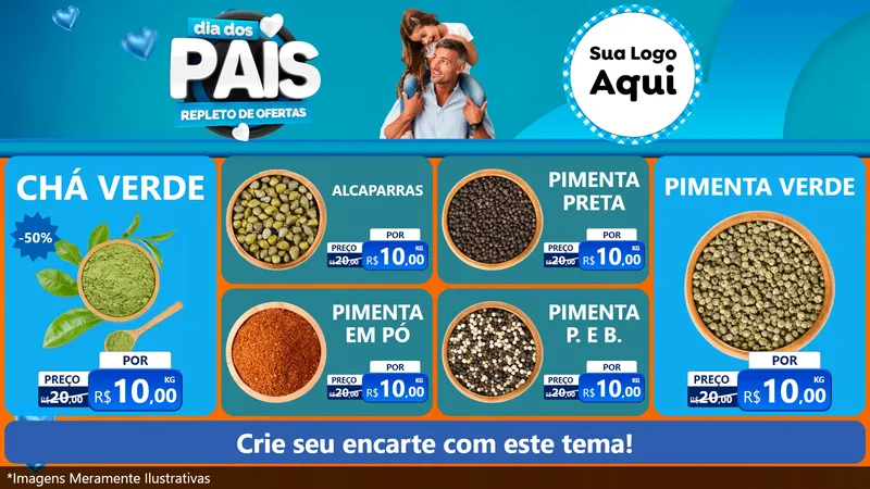 Modelo de TV para TV Horizontal com o tema Dia Dos Pais Repleto de Ofertas para Produtos Naturais
