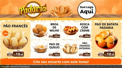 Modelo de TV para TV Horizontal com o tema Padaria para Padaria