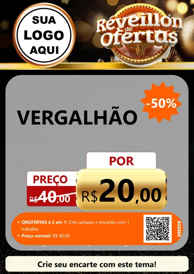 Modelo de Cartaz para Cartaz A4 Vertical com o tema Réveillon de Ofertas para Ferragens