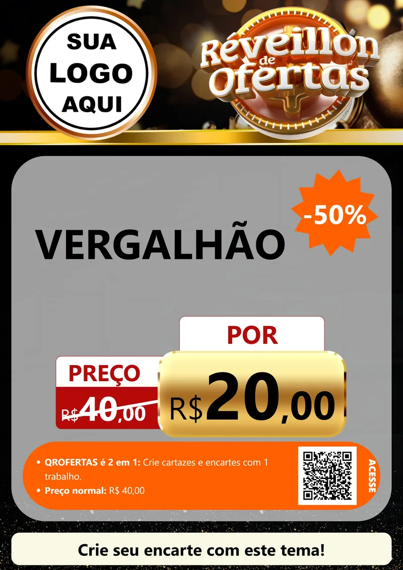 Modelo de Cartaz para Cartaz A4 Vertical com o tema Réveillon de Ofertas para Ferragens