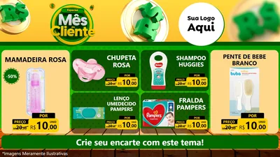 Modelo de TV para TV Horizontal com o tema Especial Mês do Cliente para Bebês