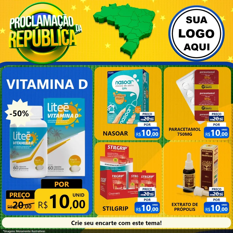 Modelo de Rede Social para Feed Facebook com o tema Proclamação da República para Farmácia