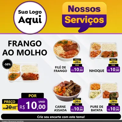 Modelo de Rede Social para Feed Facebook com o tema Nossos Serviços para Restaurante