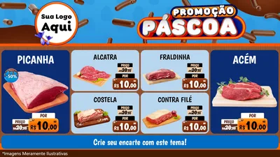 Modelo de TV para TV Horizontal com o tema Promoção Páscoa para Açougue