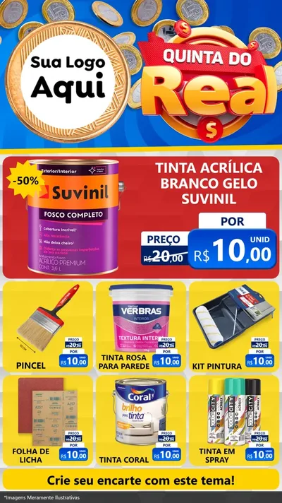 Modelo de Rede Social para Stories com o tema Quinta do Real para Tintas e Ferramentas