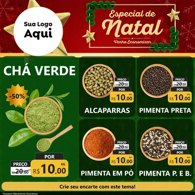Modelo de Rede Social para Feed Facebook com o tema Especial de Natal para Produtos Naturais