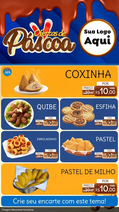 Modelo de TV para TV Vertical com o tema Ofertas de Páscoa para Salgadaria